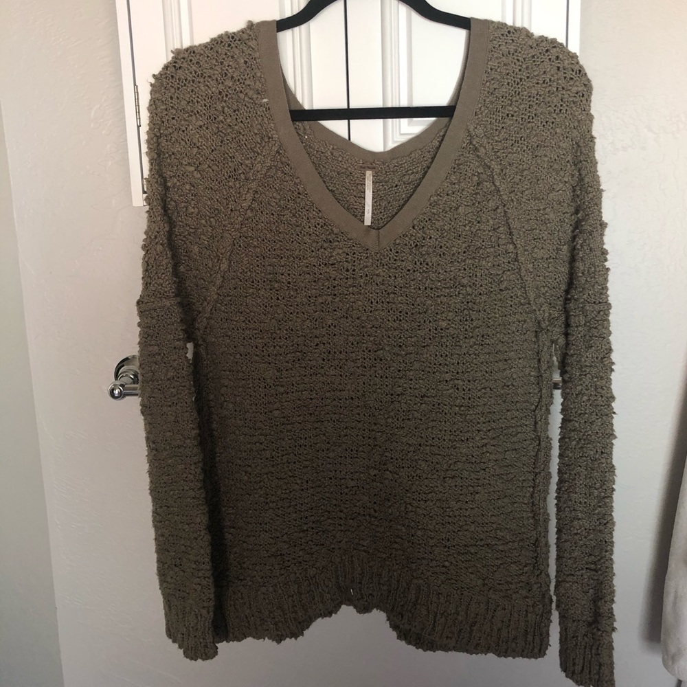 Free People Oversized Olive Green Sweater